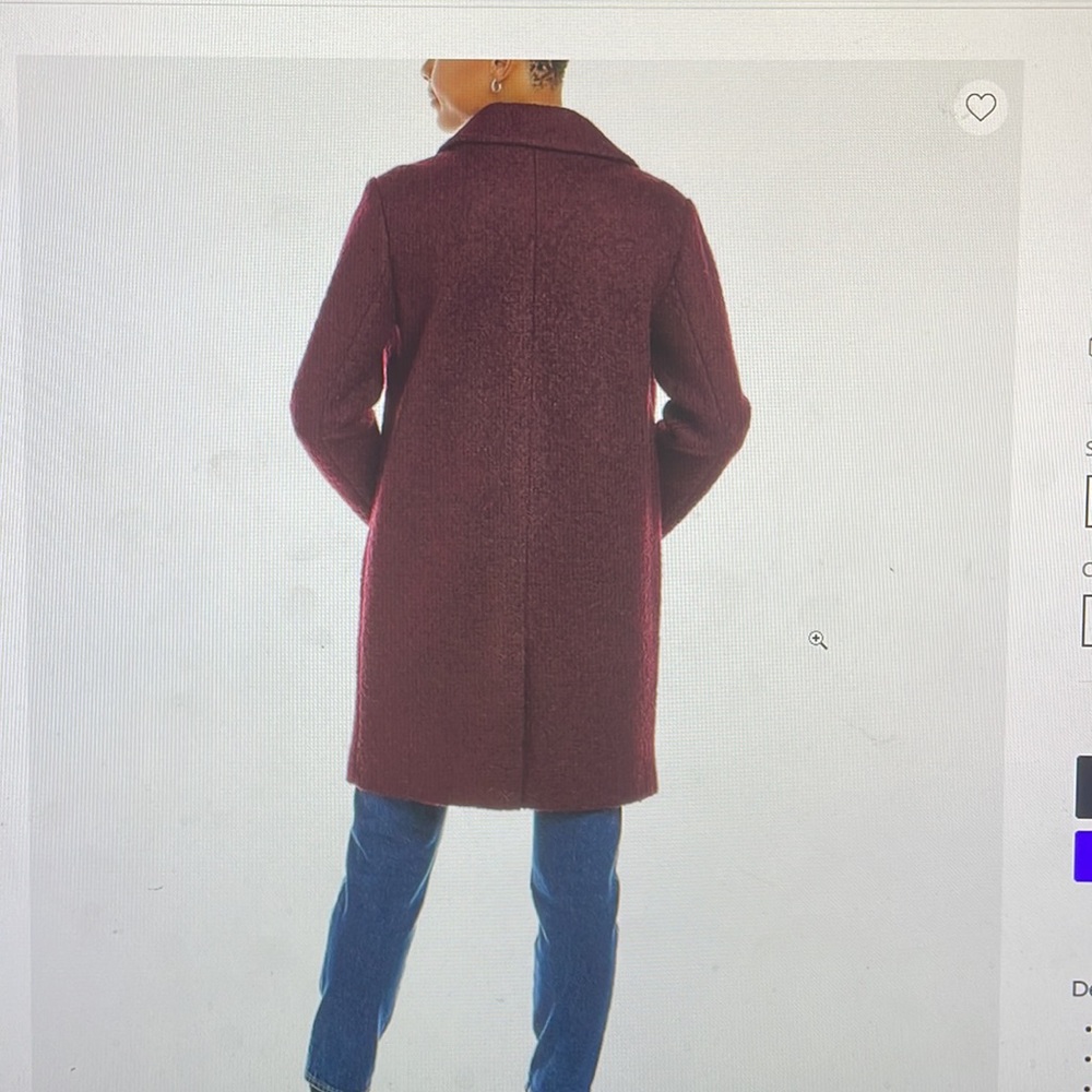 Marc New York Paige coat in pressed boucle wool blend, size 14 - Picture 2 of 16